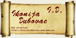 Ikonija Dubovac vizit kartica